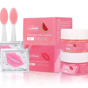 Natural Sugar Scrub Watermelon Hydrating Lip Sleeping Mask 4 in 1 Lip Care Set
